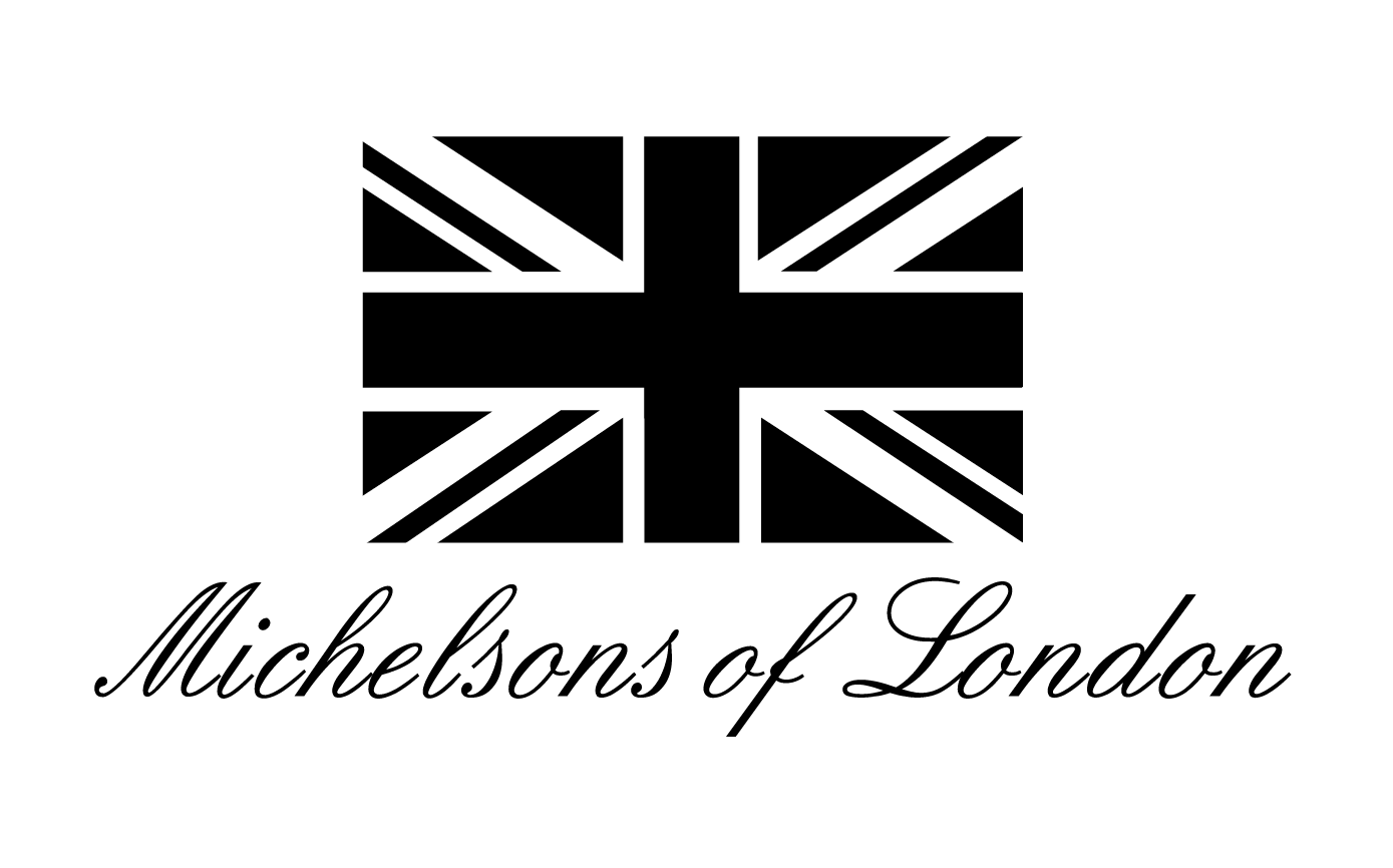 Union Jack flag with 'Michelsons of London' text on a white background