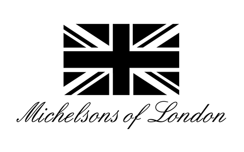 Union Jack flag with 'Michelsons of London' text on a white background